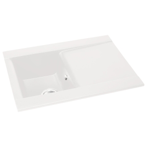 Aspekt Single Bowl Sink & Drainer in White Granite