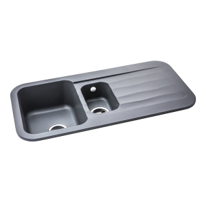 Dune 1.5 Bowl Sink in Grey Metallic Granite