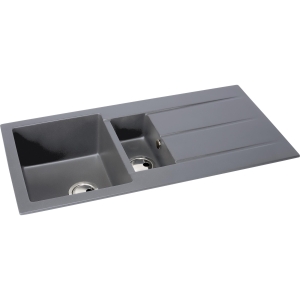 Zero 1.5 Bowl Sink & Drainer in Grey Metallic Granite