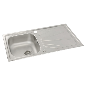Trydent Single Bowl Sink & Drainer in Stainless Steel