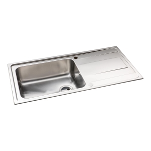 Ixis Single Bowl Sink & Drainer Large Sink in Stainless Steel
